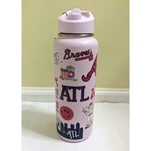 Atlanta Braves Georgia Stainless steel 34oz Quencher Purple Water Bottle BPA Fre